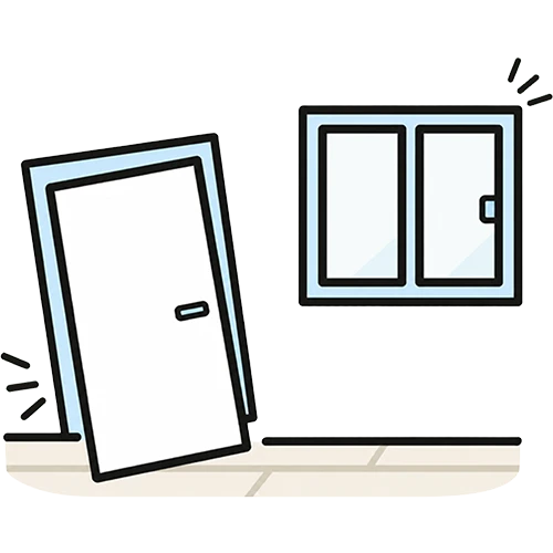 ドアや窓が開かない・閉められない イラスト